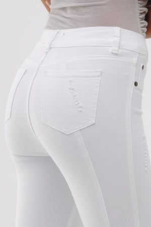 Skinny Jeans Tiro Medio - Blanco