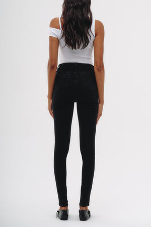 Skinny Jeans Tiro Medio - Azul Roto Vintage