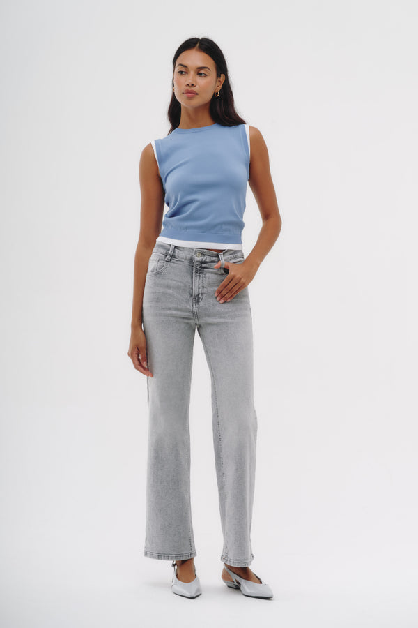 Wide Leag Jeans - Nell Gris