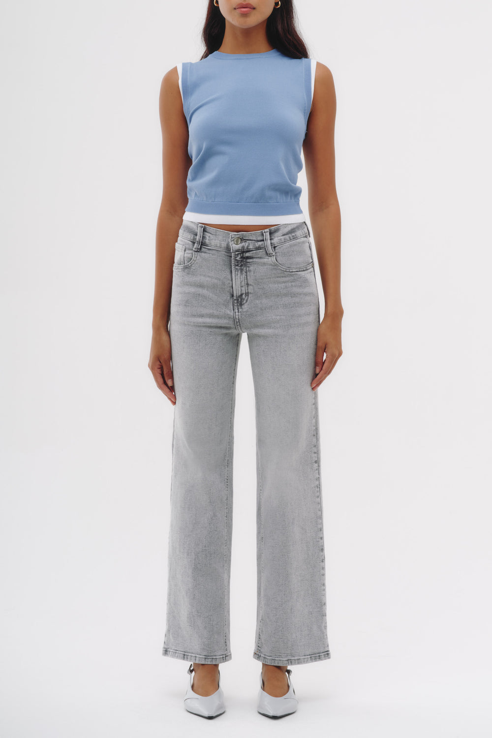 Wide Leag Jeans - Nell Gris