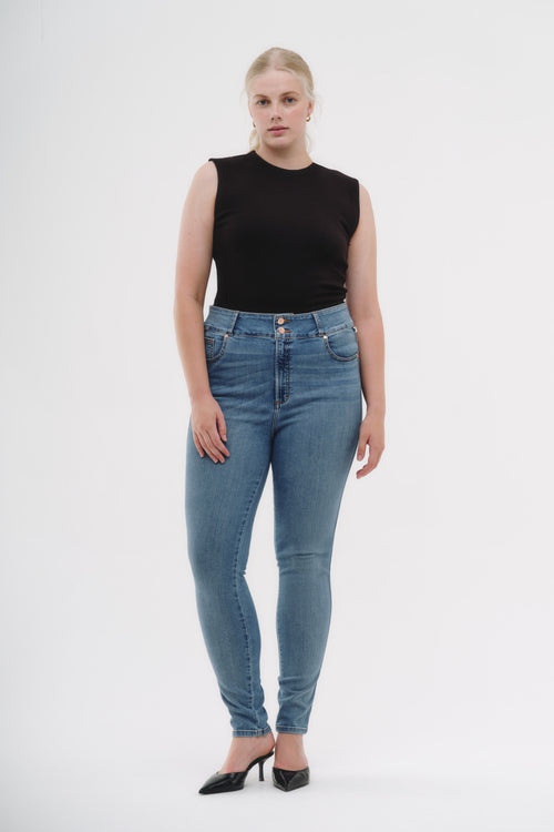 Skinny Jeans Curvy - Azul Acero