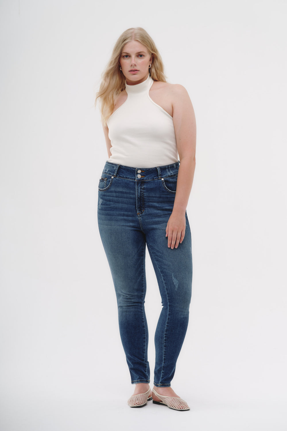 Skinny Jeans Curvy - Azul Vintage