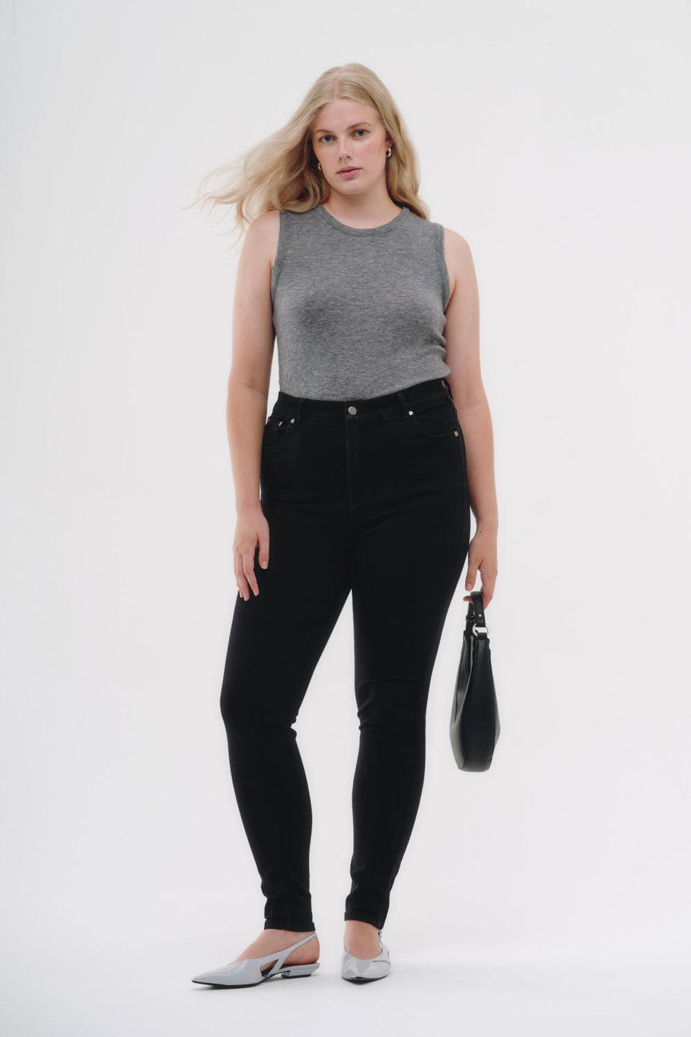 Skinny Jeans Curvy - Negro