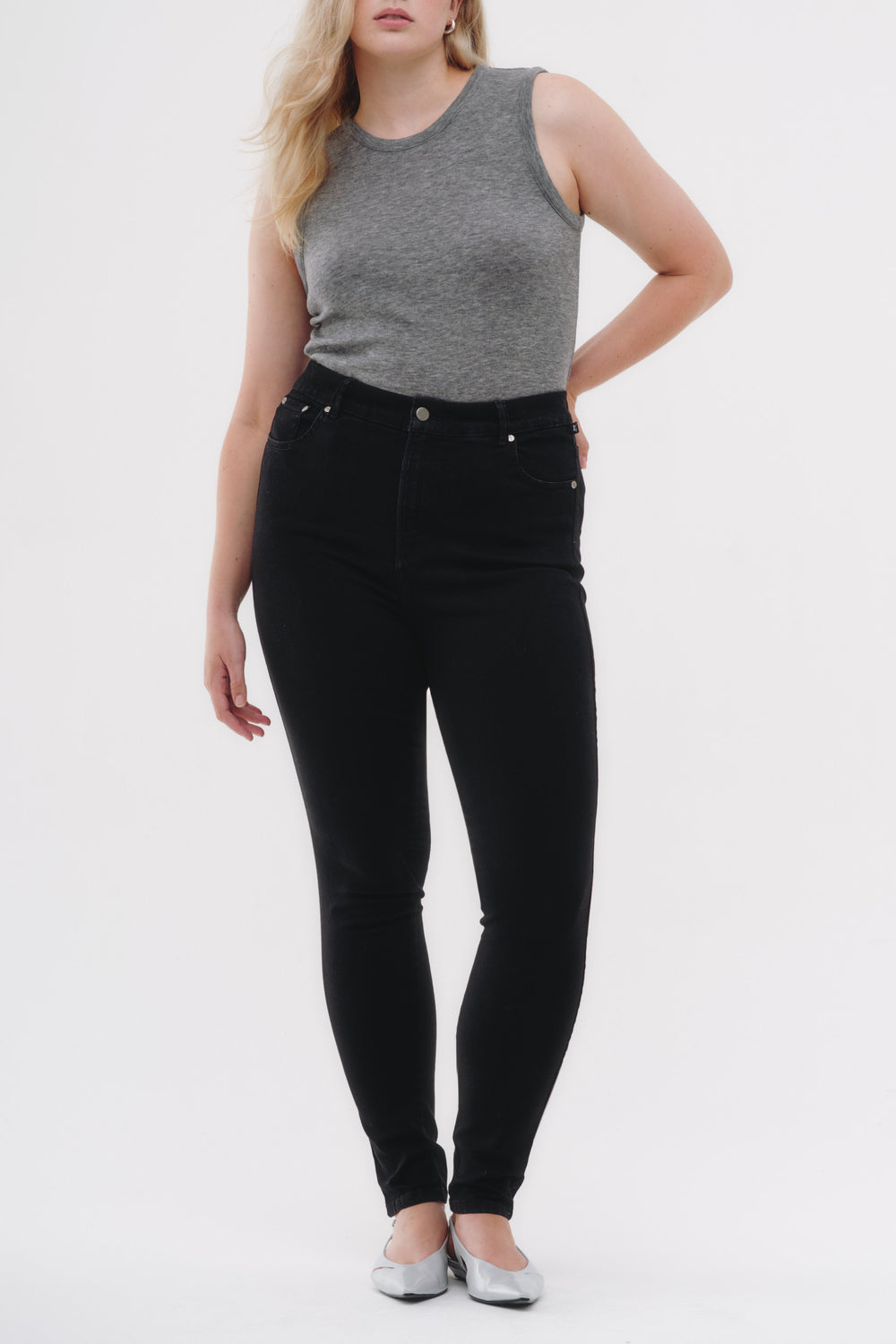 Skinny Jeans Curvy - Negro