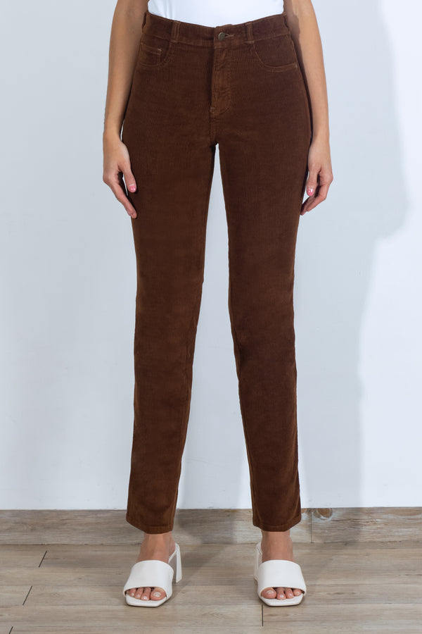 Pantalón Slim de Pana - Sienna Collection - Café