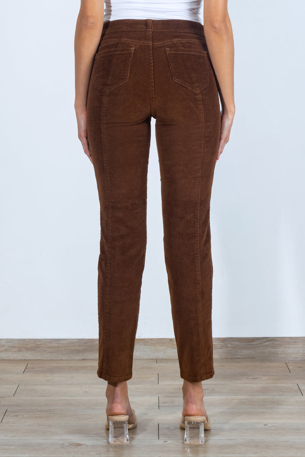 Pantalón Slim de Pana - Sienna Collection - Café