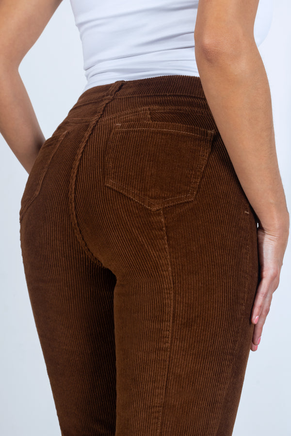 Pantalón Slim de Pana - Sienna Collection - Café