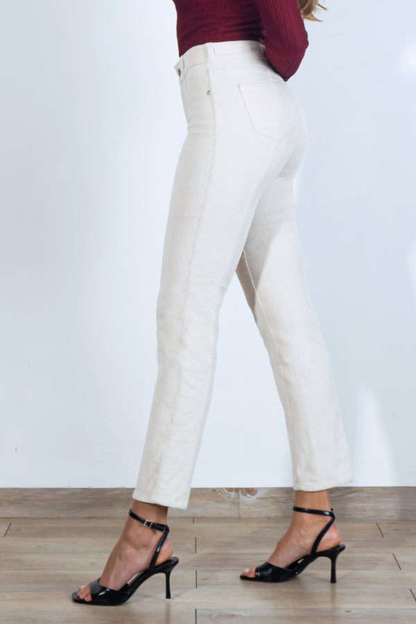 Pantalón Slim de Pana - Sienna Collection - Off White