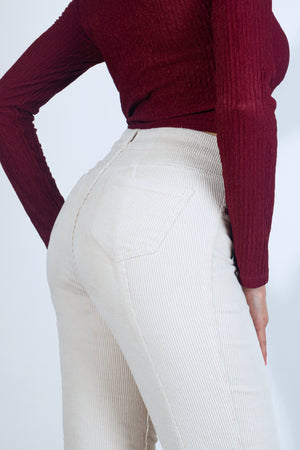 Pantalón Slim de Pana - Sienna Collection - Off White