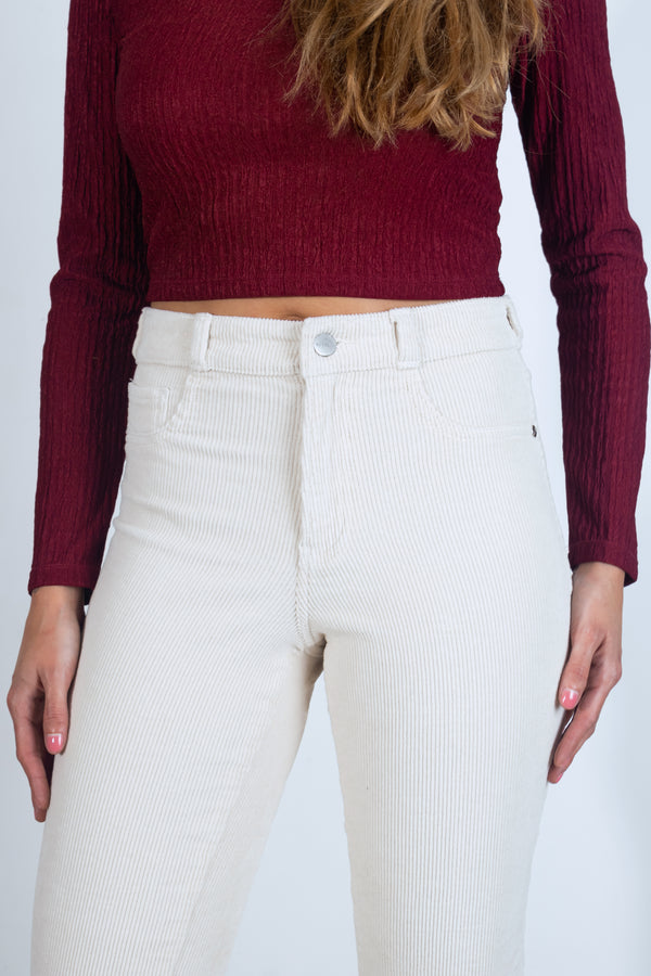 Pantalón Slim de Pana - Sienna Collection - Off White