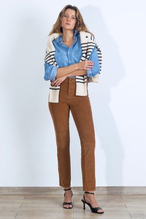 Pantalón Slim de Pana - Sienna Collection - Kaki