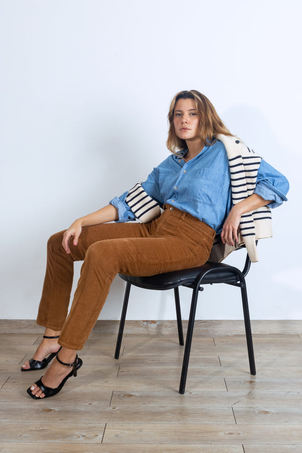 Pantalón Slim de Pana - Sienna Collection - Kaki