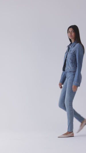 Skinny Jeans Tiro Medio - Azul Claro